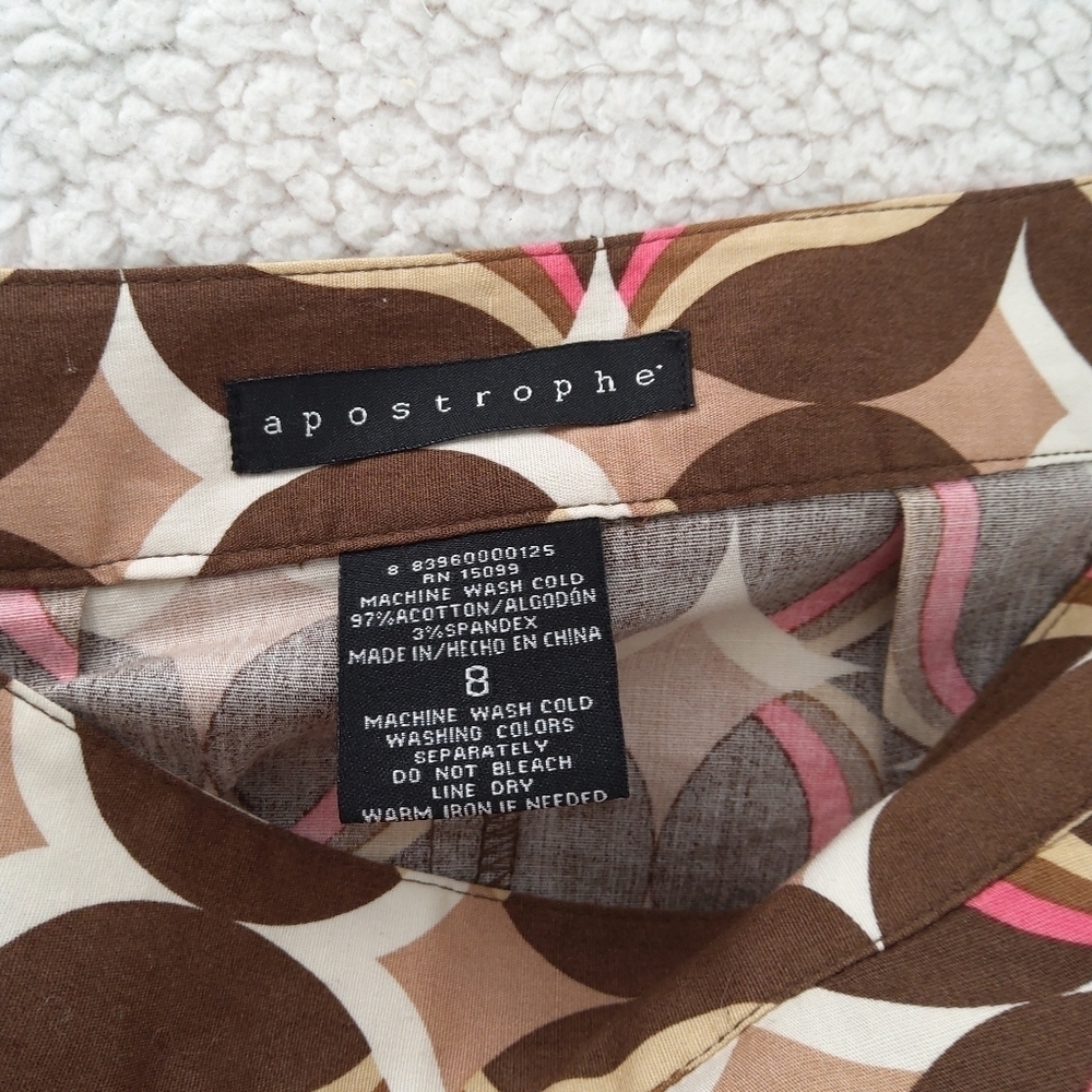 APOSTROPHE SIZE 8 RETRO Pattern pleated skirt - Picture 7 of 7